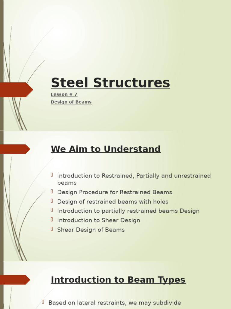 Designing Steel Beams: Types & Methods | PDF | Beam (Structure) | Buckling