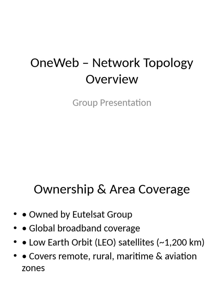 OneWeb Network Topology Presentation | PDF