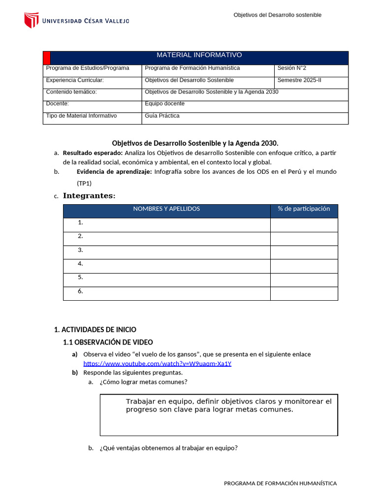 Análisis de los ODS y su Impacto | PDF | Sustentabilidad | Desarrollo ...