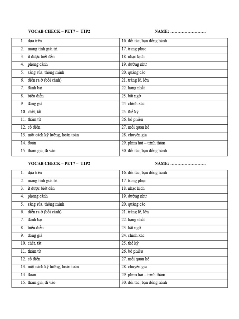Check Vocab | PDF