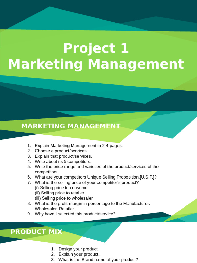 Marketing Management Project Guide | PDF | Prices | Retail