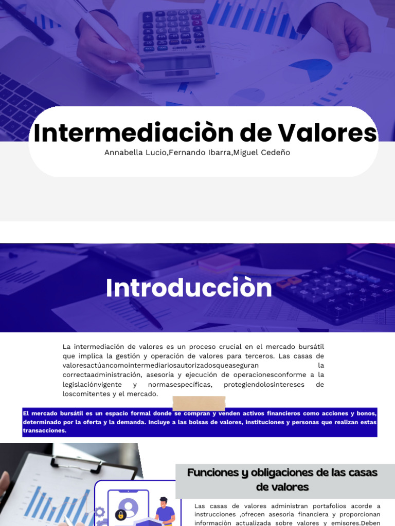 Intermediación de Valores en el Mercado Bursátil | PDF | Bolsa | Bolsa ...