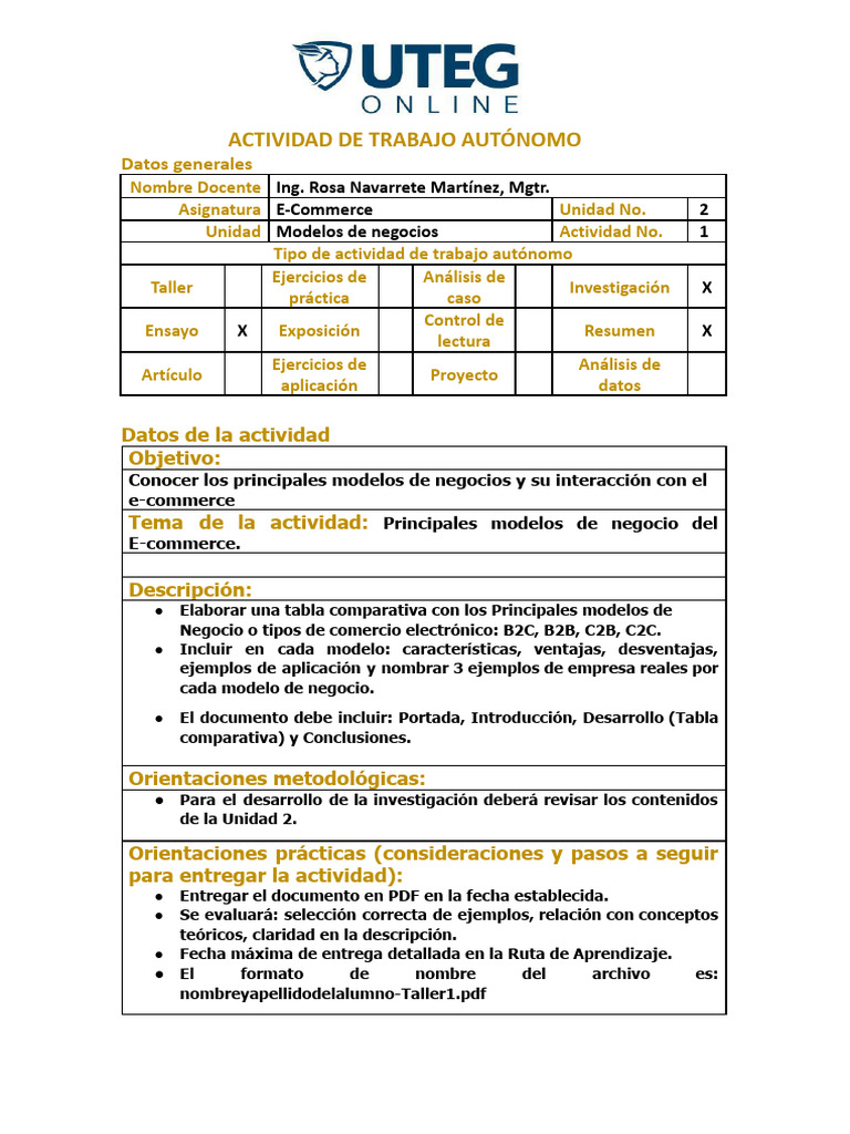 Modelos de Negocio en E-Commerce | PDF