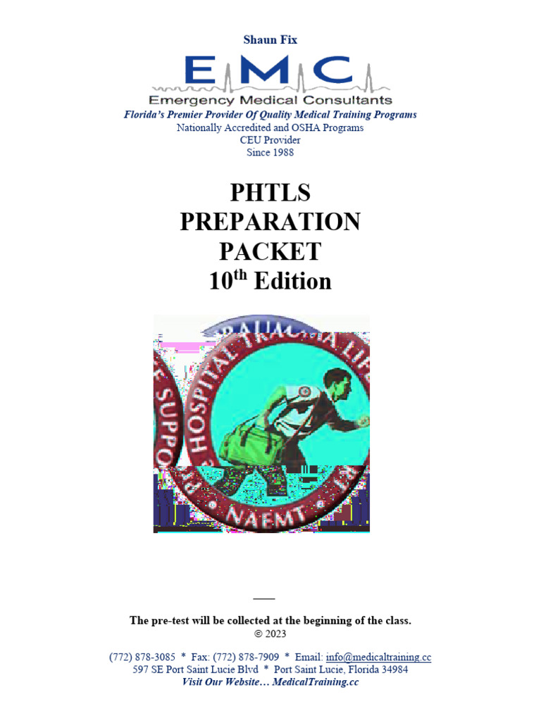 PHTLS 10th Edition Preparation Packet | PDF | Major Trauma | Shock ...
