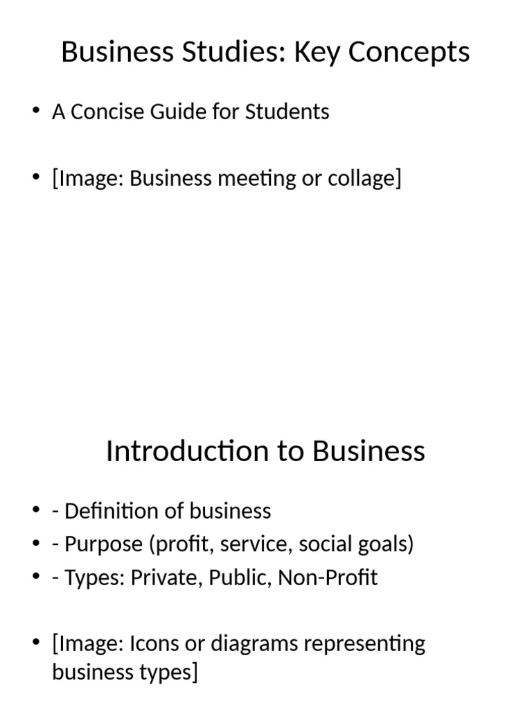 Business Studies Key Concepts | PDF
