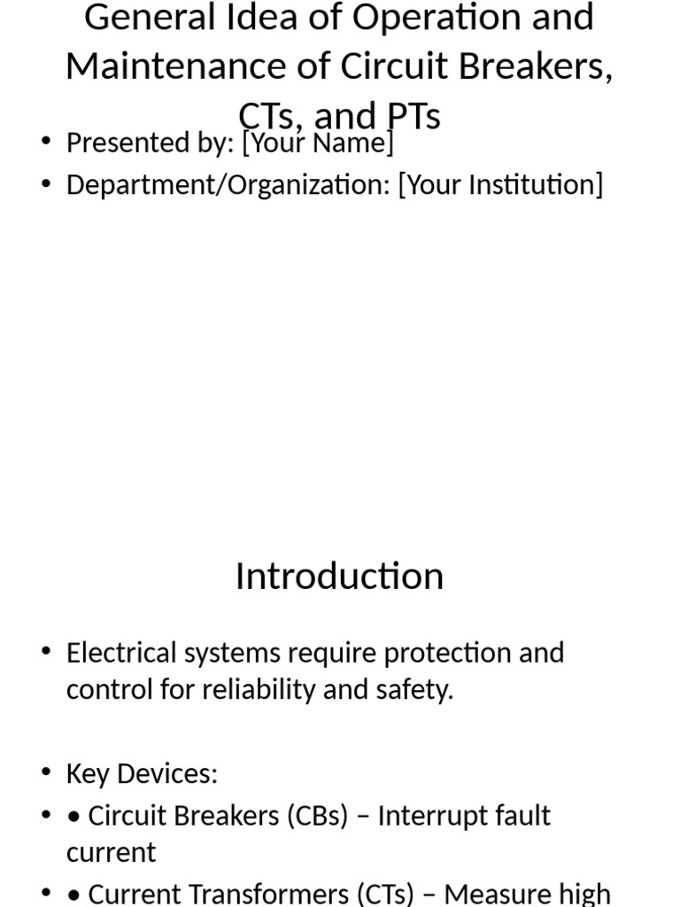 Operation and Maintenance CB CT PT | PDF | Transformer | Power Engineering