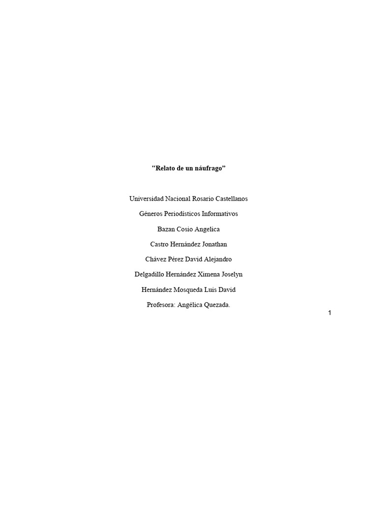 Relato de Un Náufrago PDF