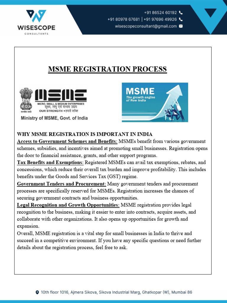 Importance of MSME Registration in India | PDF