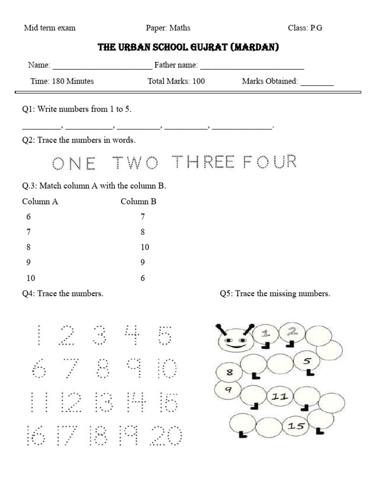 P.G. Maths Midterm Exam Paper | PDF