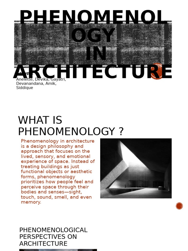 Understanding Phenomenology in Architecture | PDF | Experience | Perception