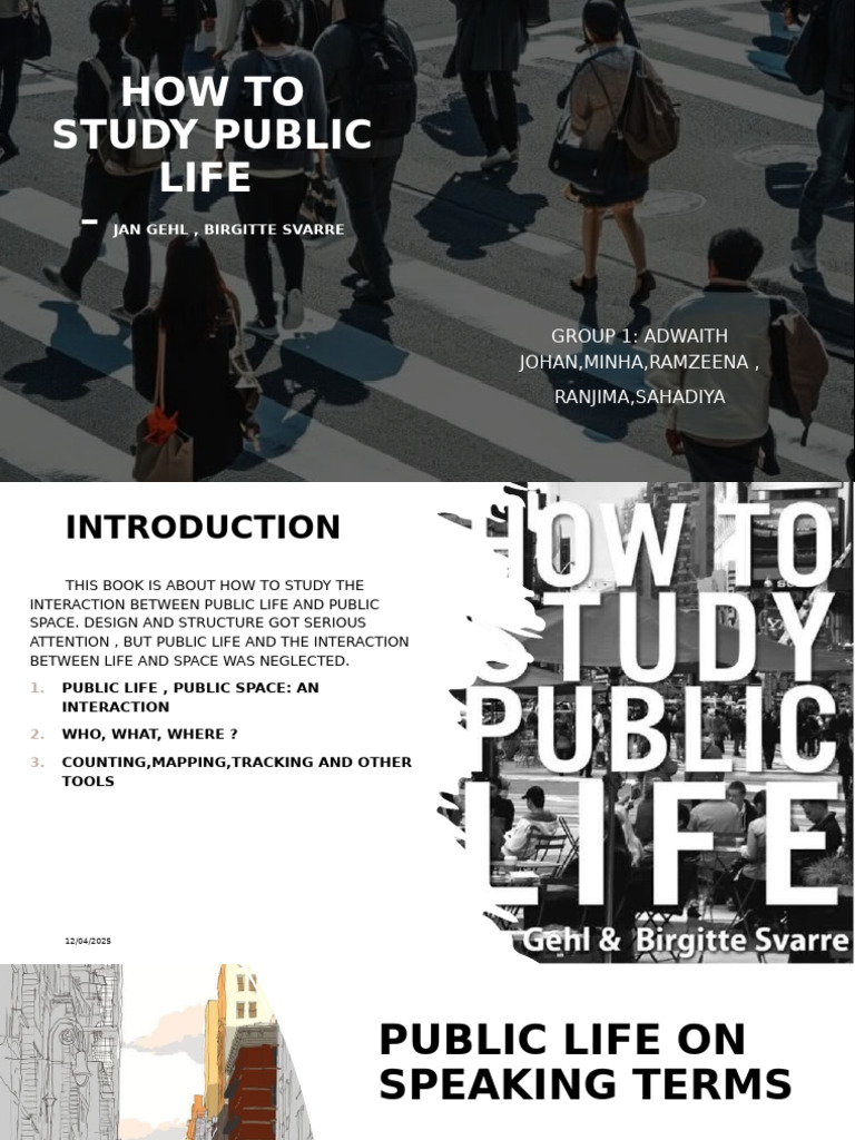 Studying Public Life and Space Interaction | PDF | Behavior
