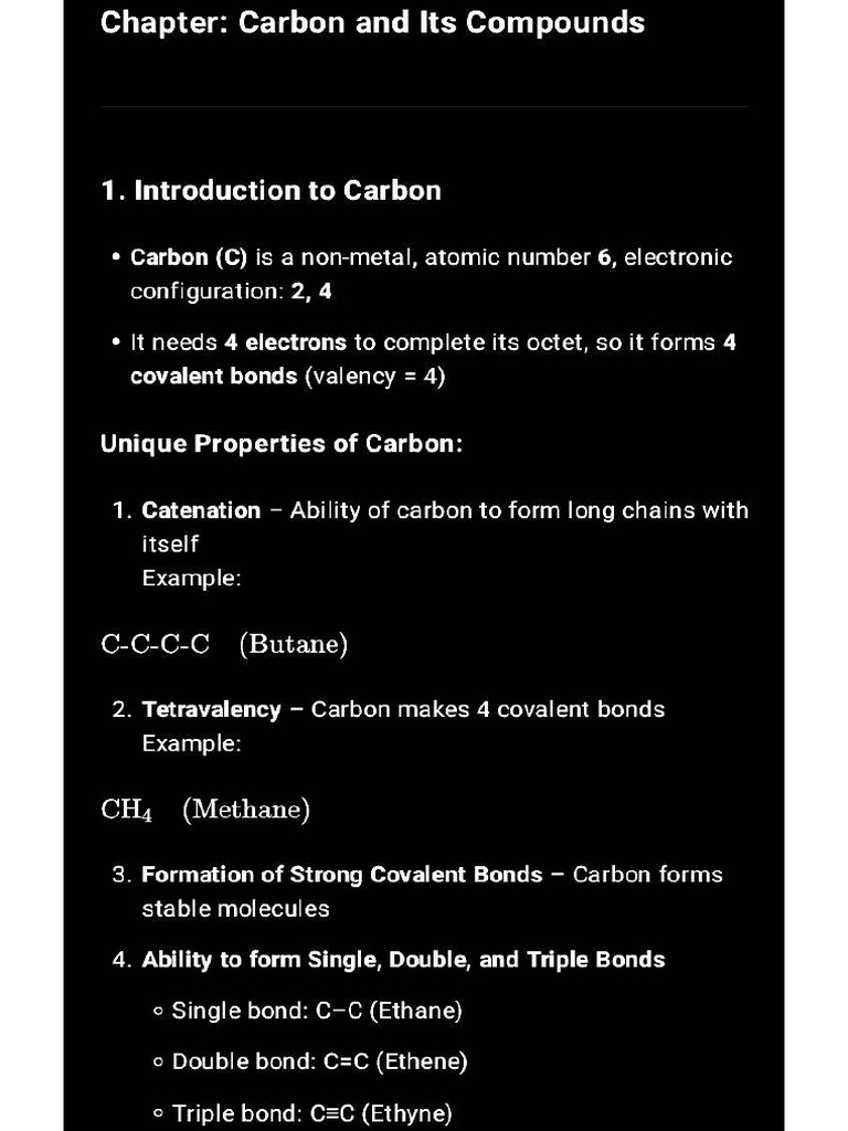 Carbon and It's Compounds | PDF