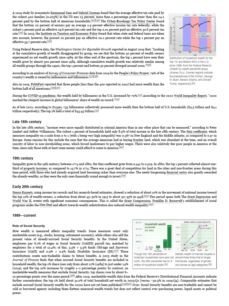 U.S. Wealth Inequality Trends 1989-2022 | PDF | Cost Of Living | Income ...