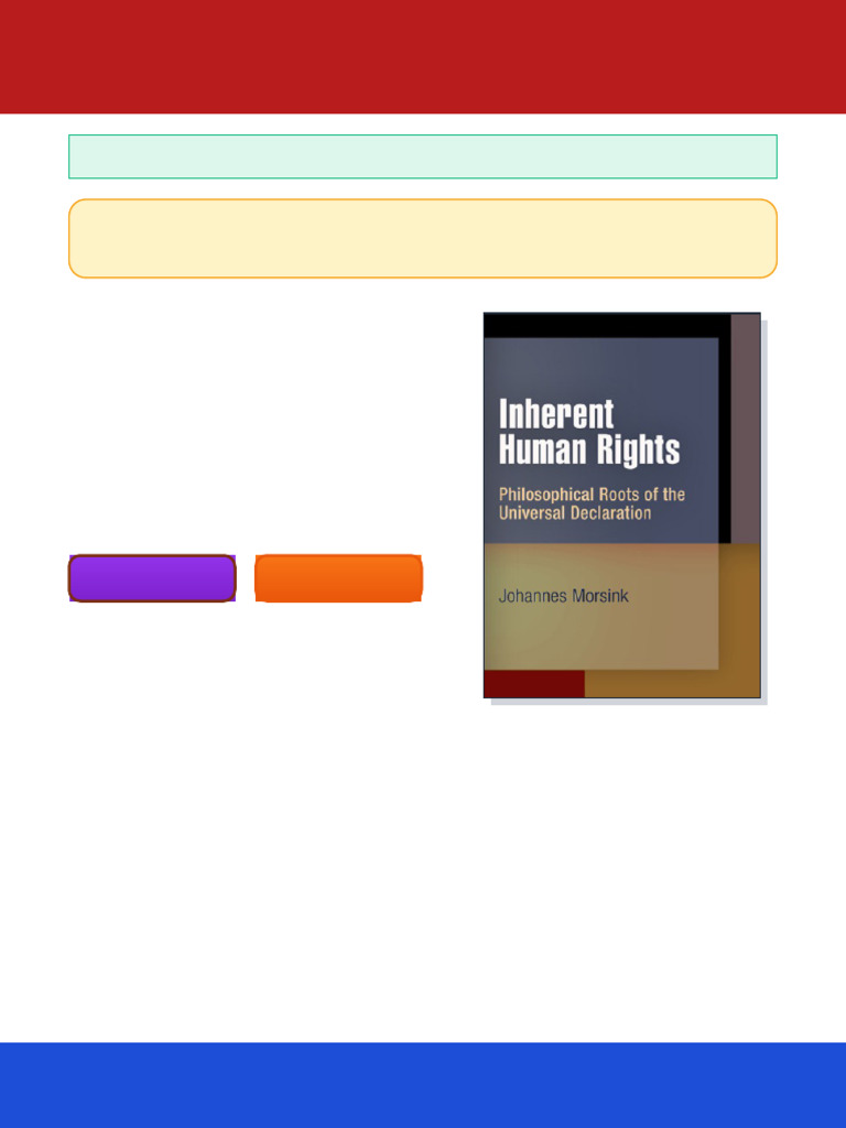 Inherent Human Rights Philosophical Roots of The Universal Declaration ...