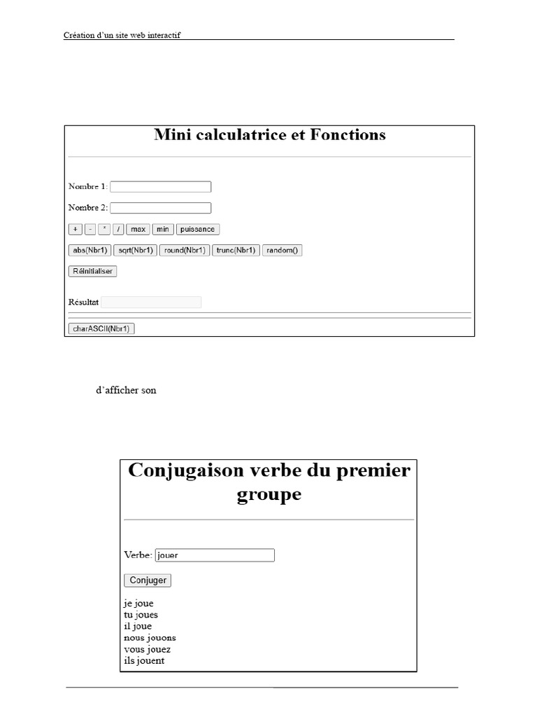 Exercices de JavaScript pour site interactif | PDF | Internet ...