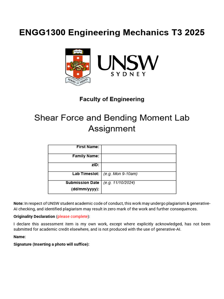 Shear Force and Bending Moment Lab Guide | PDF | Bending | Force