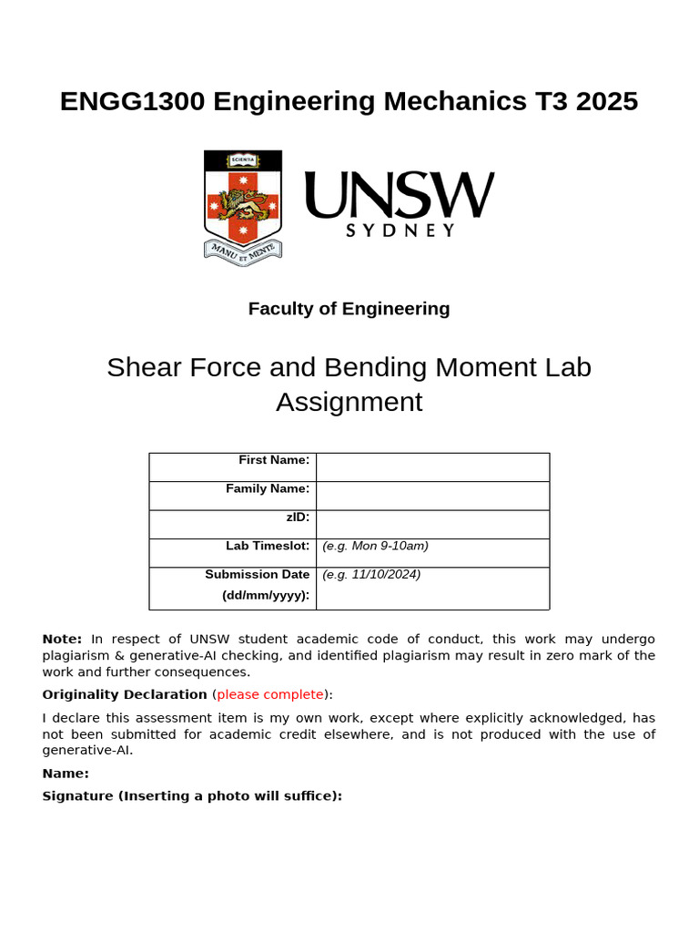Static Lab Report Template V4 | PDF | Bending | Force