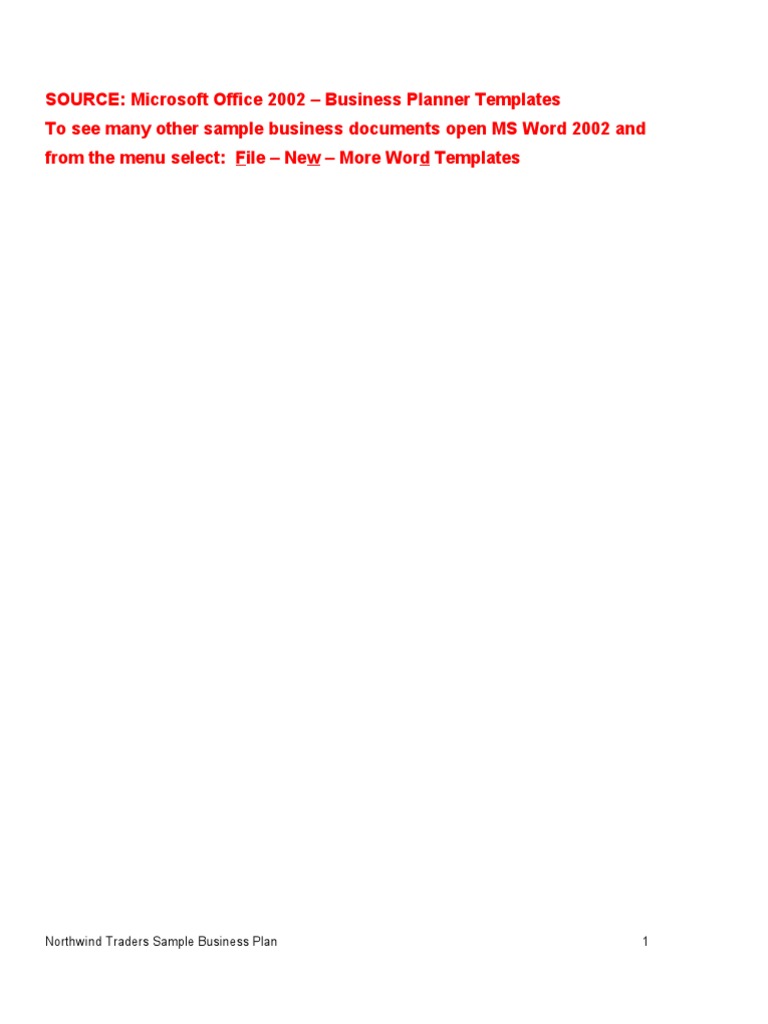 Sample Business Plan | PDF