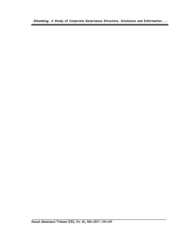 Corporate Governance and Disclosure in Indonesia Banking | PDF ...