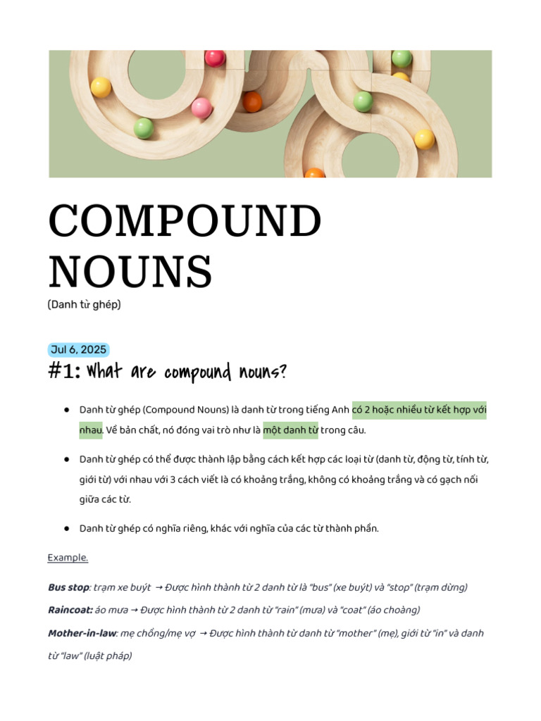 COMPOUND NOUNS - Google Docs | PDF