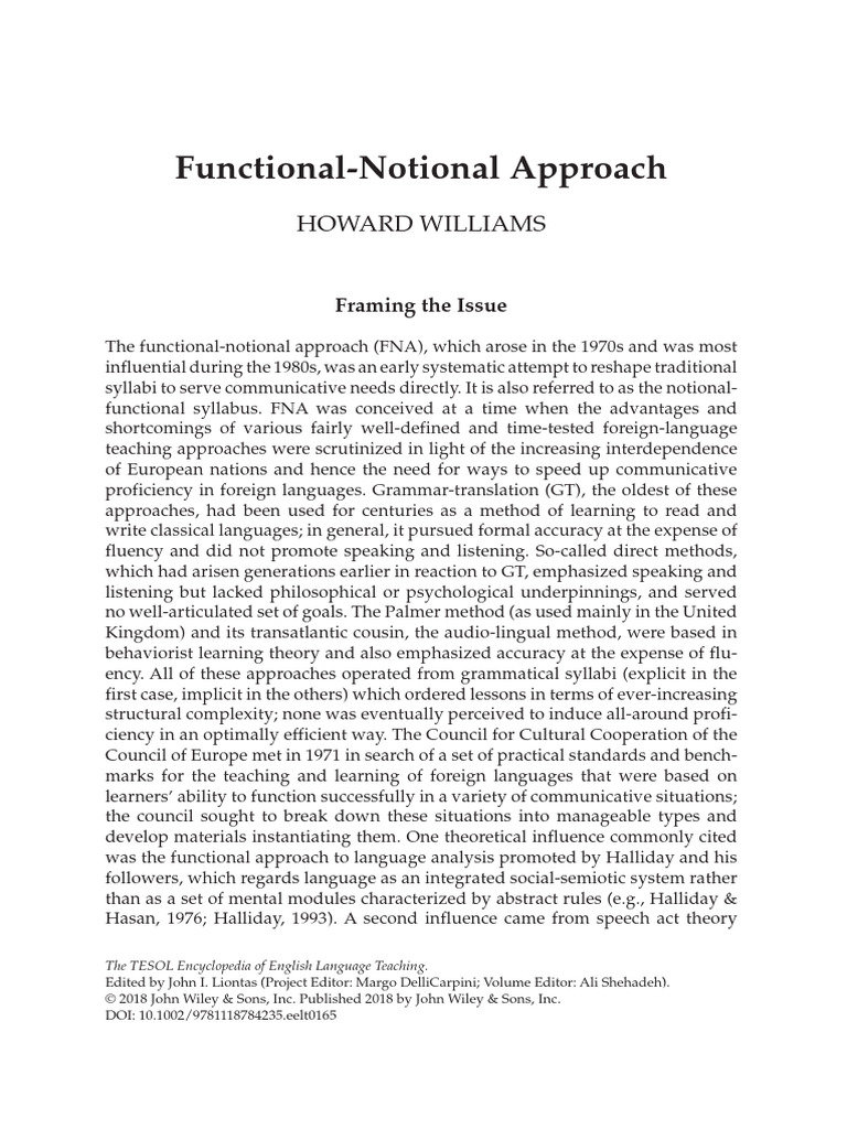 Understanding the Functional-Notional Approach | PDF | Curriculum ...