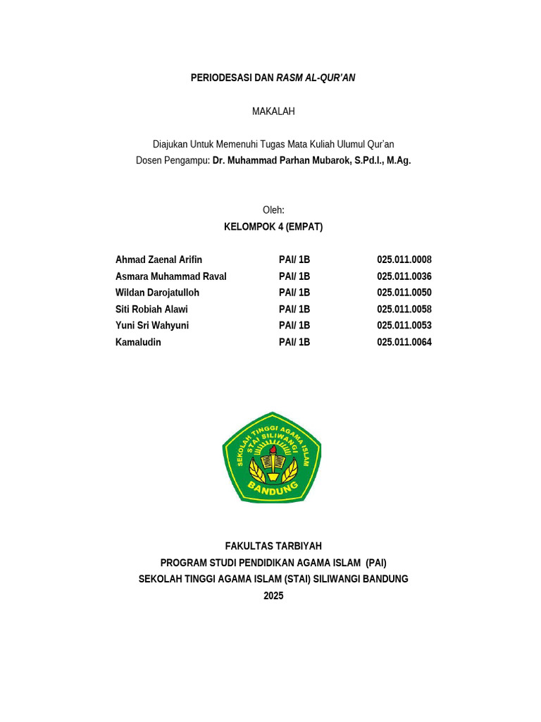 Periodesasi dan Rasm Al-Qur'an: Makkiyah & Madaniyah | PDF