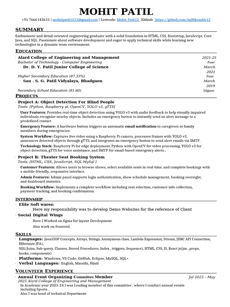 Mohit Patil 3 | PDF | Computing | Software