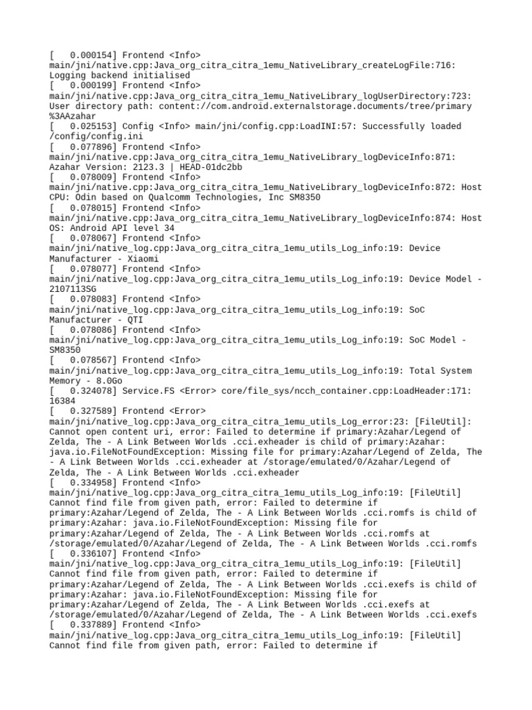 Citra Emulator Log Errors on Android | PDF | Operating System ...