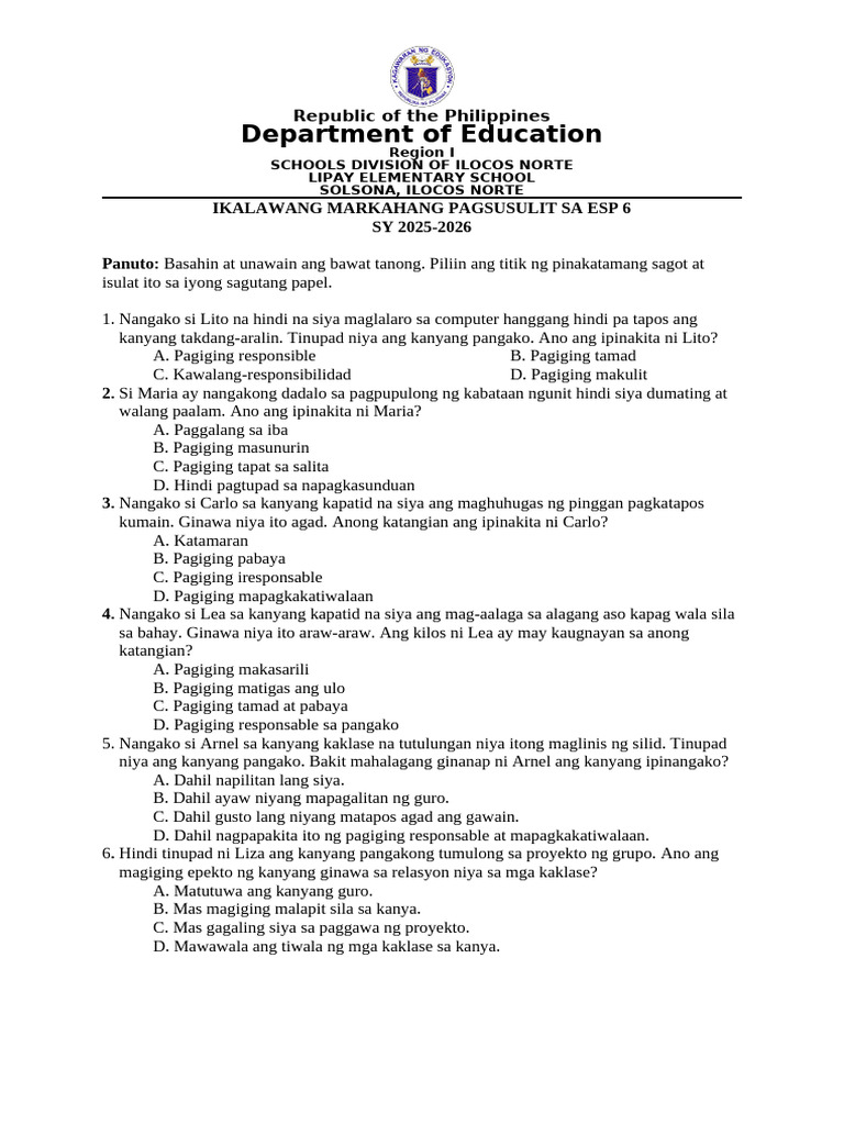 Q2 - Ptest Esp 6 | PDF