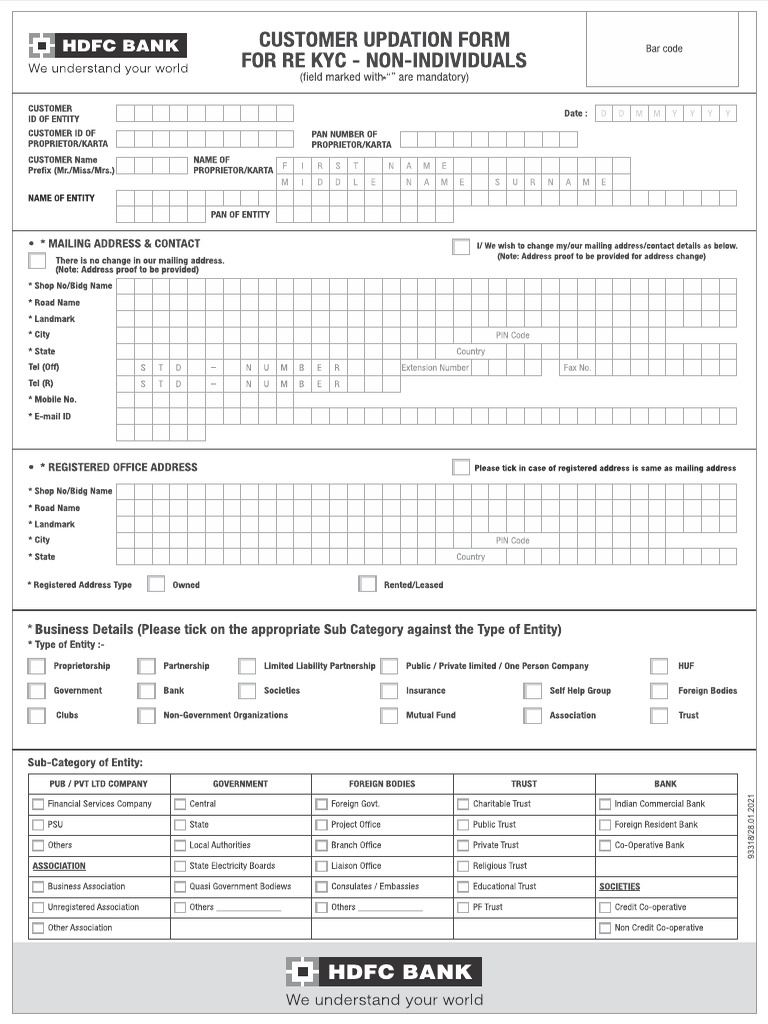 CKYC Form for Non-Individual Entities | PDF | Identity Document