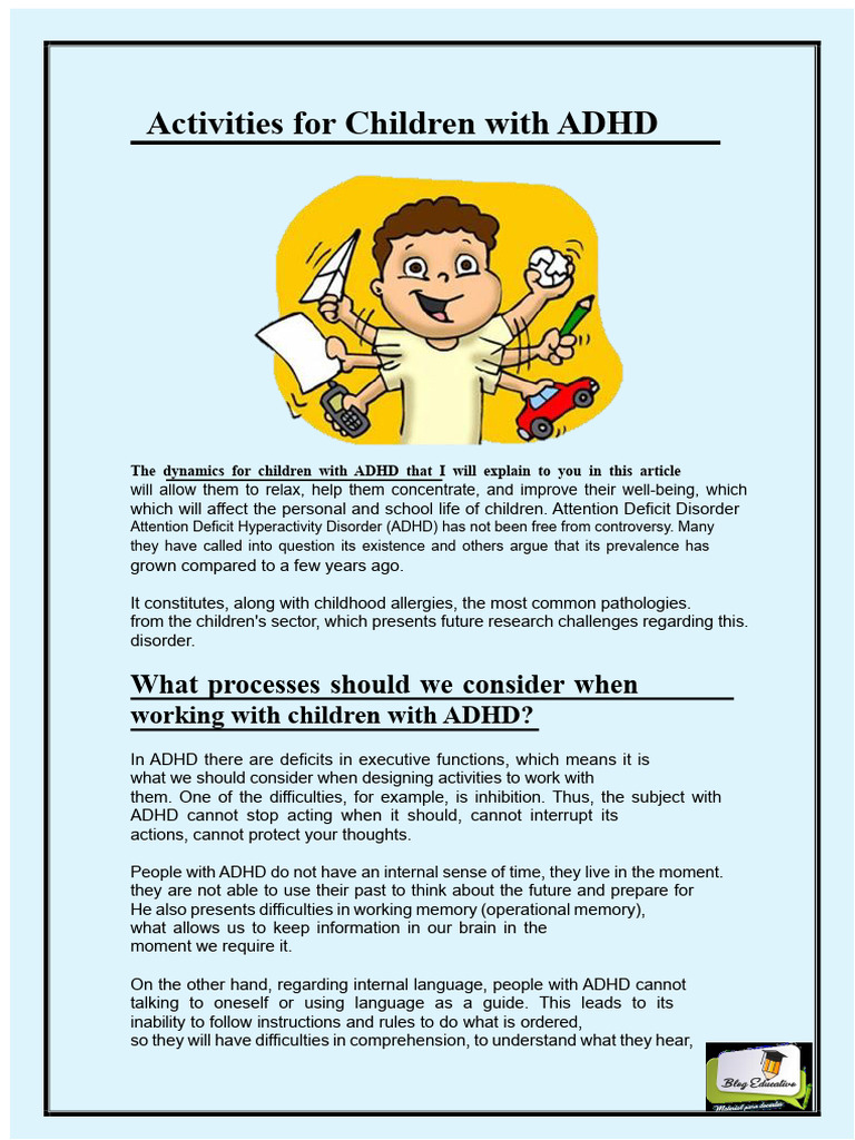 Engaging Activities for Kids with ADHD | PDF | Attention Deficit ...