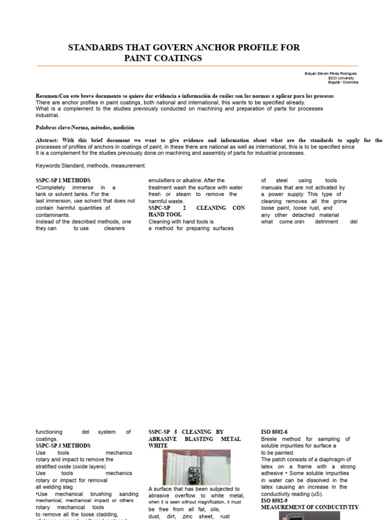 Anchor Profile Standards for Paint Coatings | PDF | Paint | Abrasive