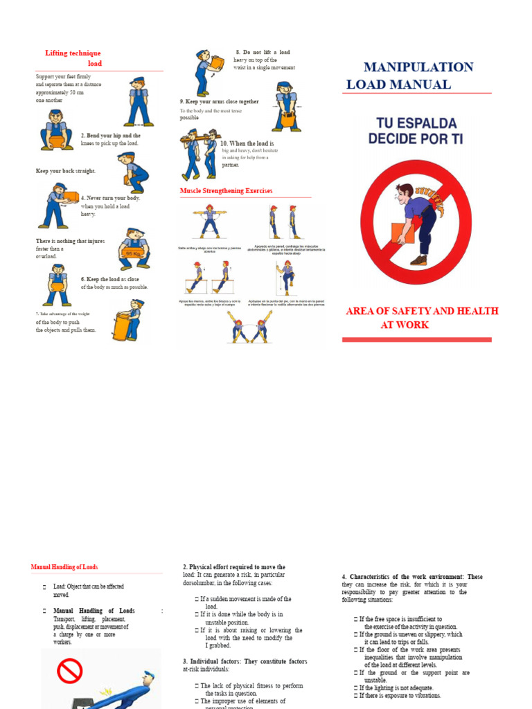 BROCHURE MANUAL HANDLING OF LOADS | PDF