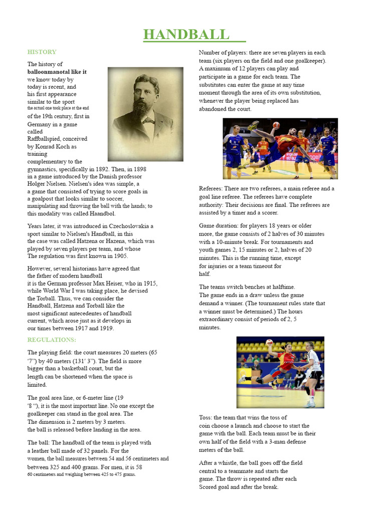 All About Handball | PDF | Sports | Team Sports
