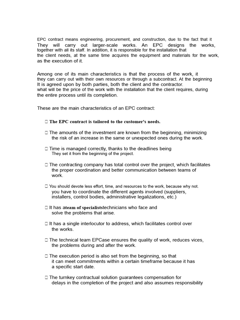Understanding EPC Contracts Explained | PDF
