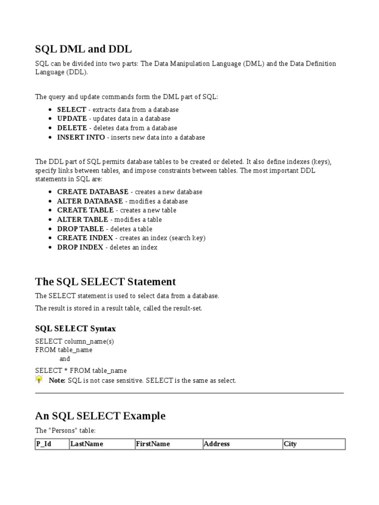 SQL DML and DDL | PDF | Database Index | Sql