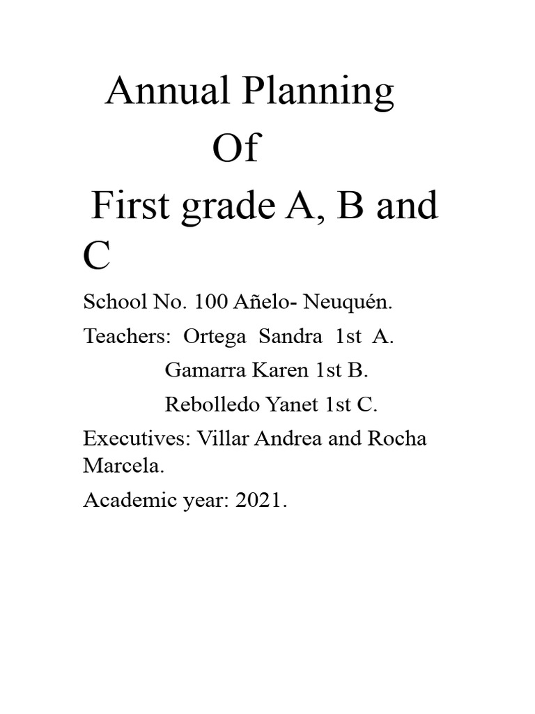 2021 Annual Planning for First Grade | PDF | Geometry | Knowledge