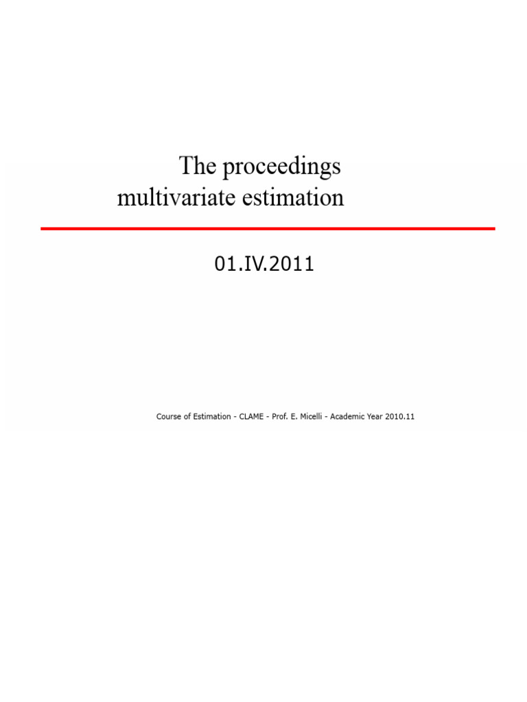Multivariate Estimation Techniques | PDF