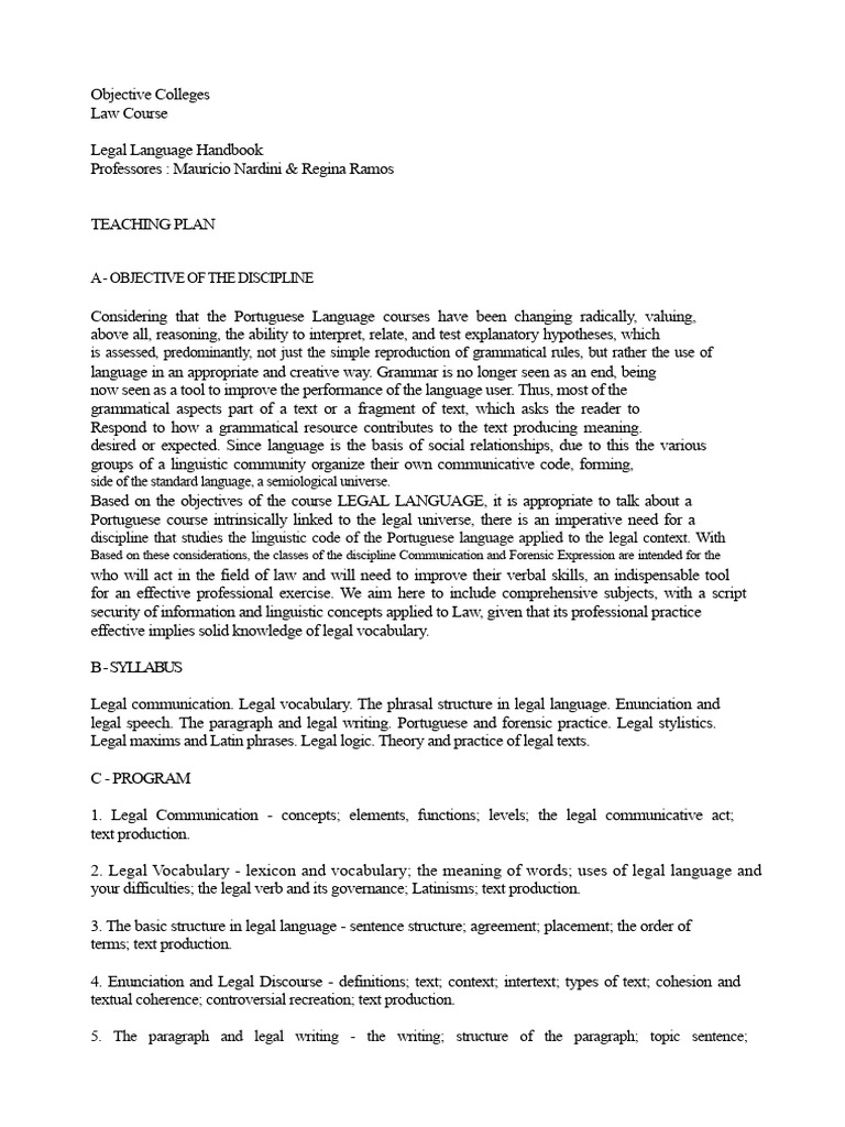 Legal Language Course Overview | PDF | Semantics | Communication