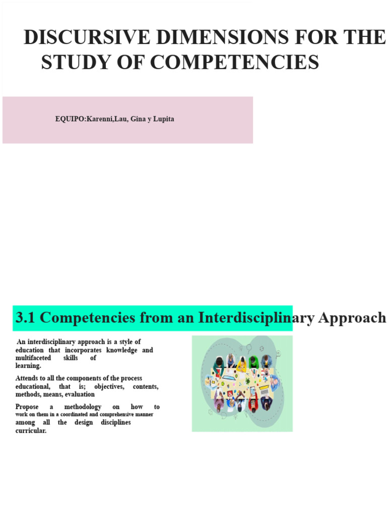 DISCIPLINARY DIMENSIONS FOR THE STUDY OF COMPETENCIES | PDF | Affect ...