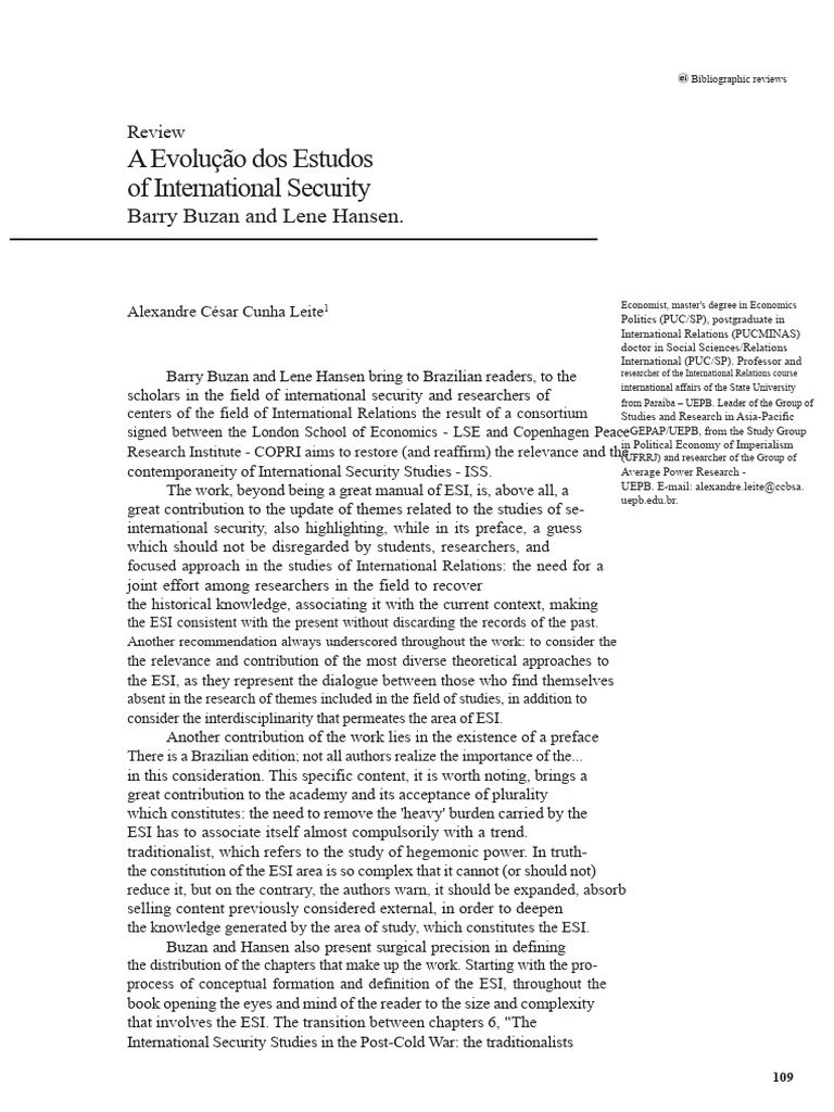Evolution of International Security Studies | PDF