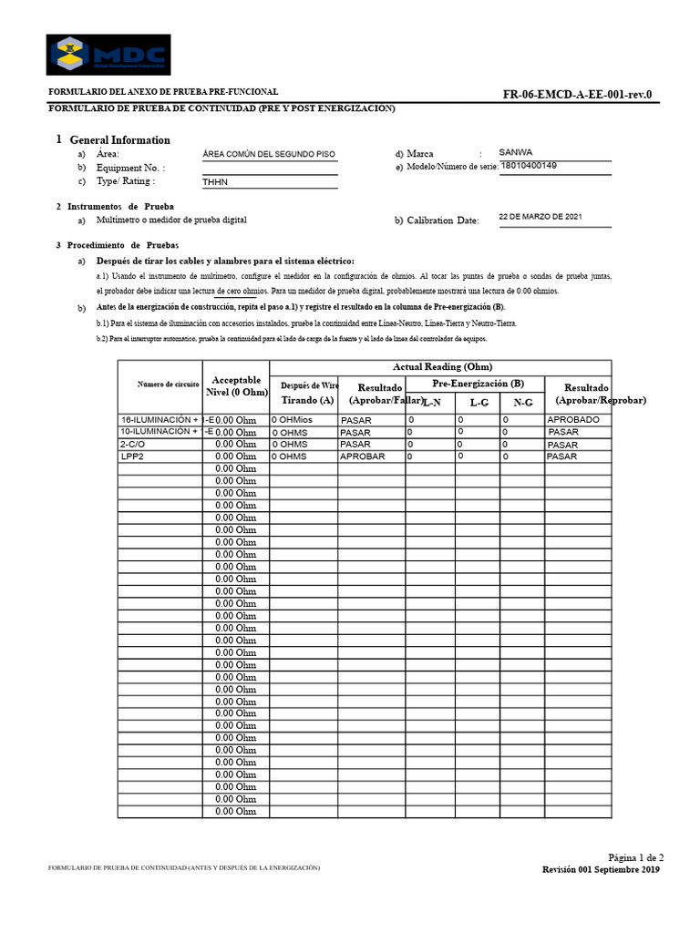 2do Piso MDC - FORMULARIO_DE_PRUEBA_DE_CONTINUIDAD_(PRE_Y_POST ...
