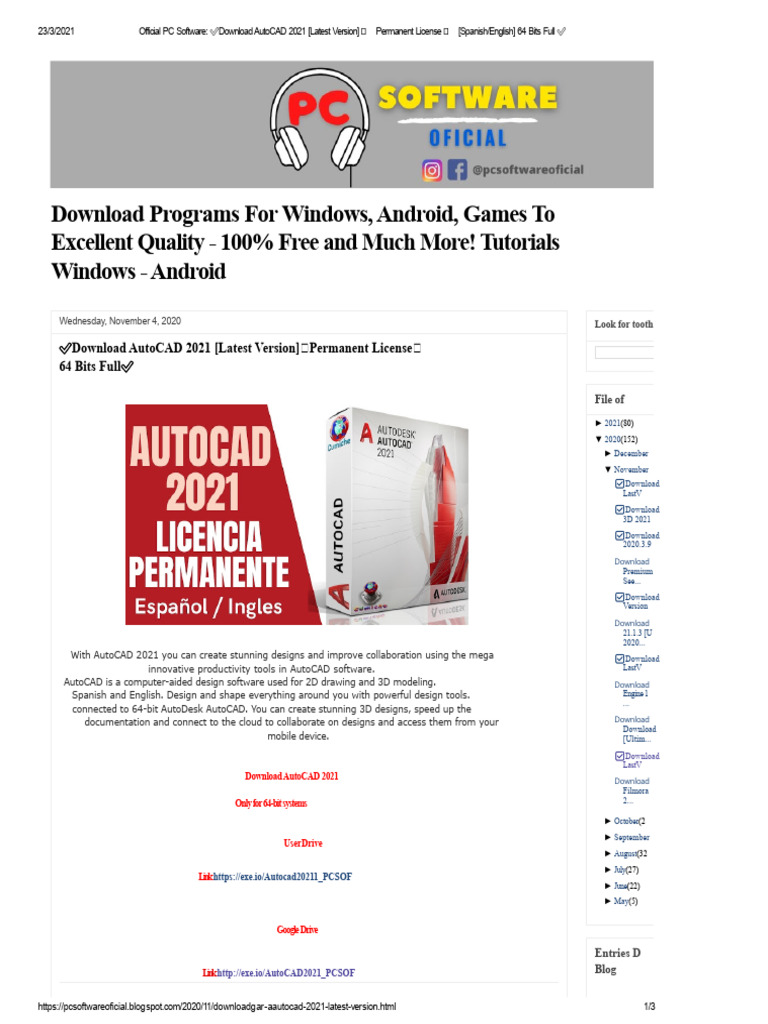 Download AutoCAD 2021 Full Version | PDF | Auto Cad | Computer Architecture