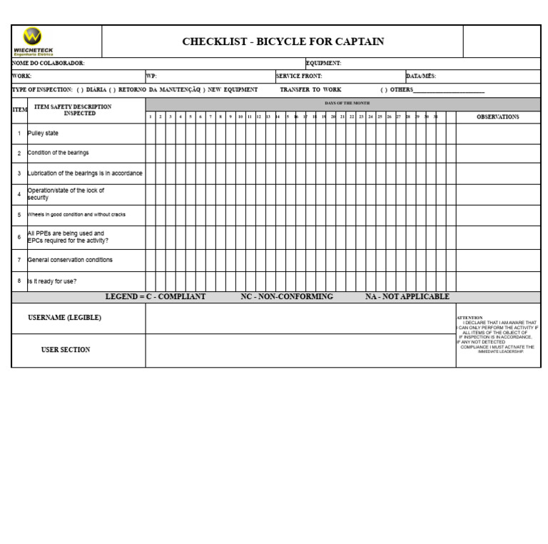 Bicycle Safety Inspection Checklist | PDF