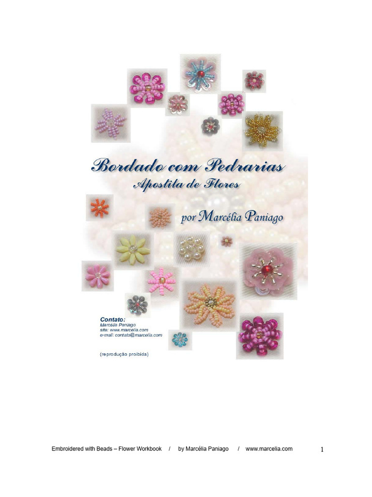 Embroidered with Beads Flowers | PDF | Embroidery | Handicrafts