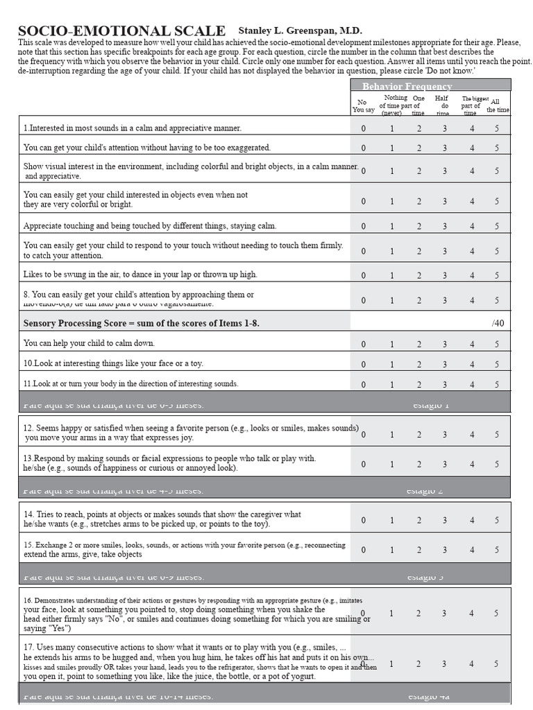 Socio-Emotional Development Scale | PDF | Verb | Child Development