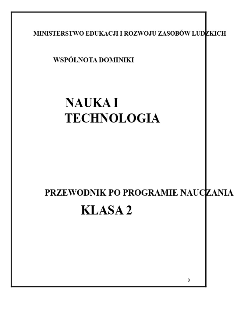 Przewodnik po programie nauczania z przedmiotu nauka, klasa 2 | PDF