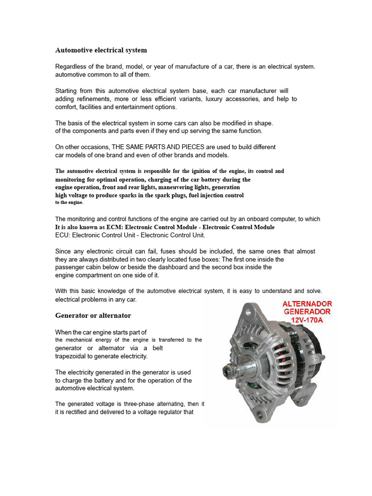 Understanding Automotive Electrical Systems | PDF | Fuel Injection ...