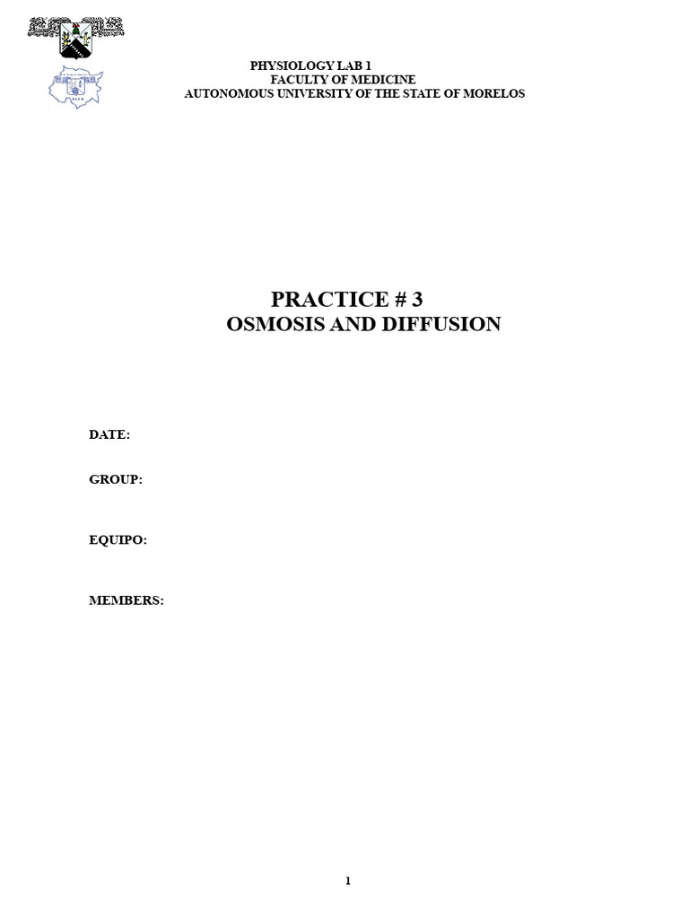 Osmosis and Diffusion Lab Guide | PDF | Cell Membrane | Osmosis