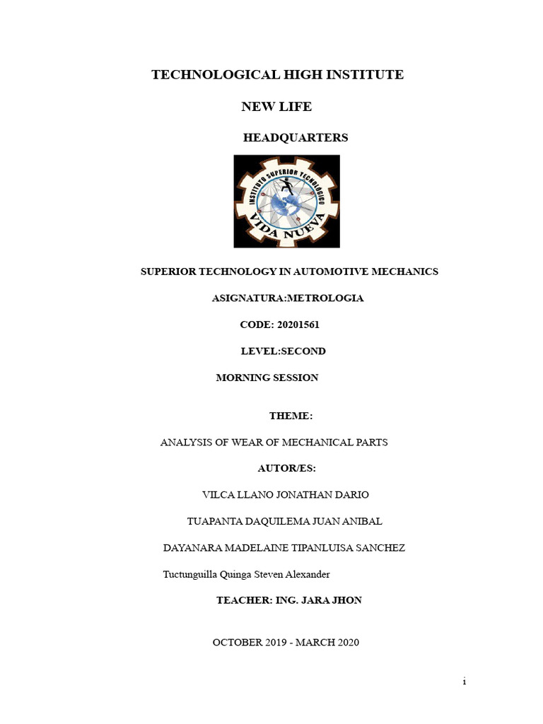 Analysis of Mechanical Parts Wear | PDF | Wear | Mechanical Engineering